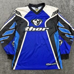 Thor Phase 2.0‎ Men's Size Small Blue Black Moto Sports Racing Jersey Activewear